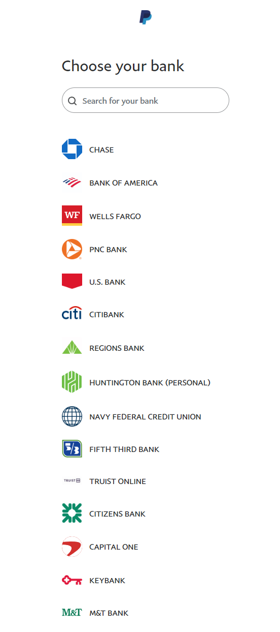 PayPal Banks